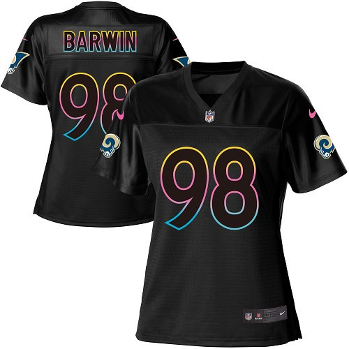 Nike Rams #98 Connor Barwin Black Women's NFL Fashion Game Jersey - Click Image to Close